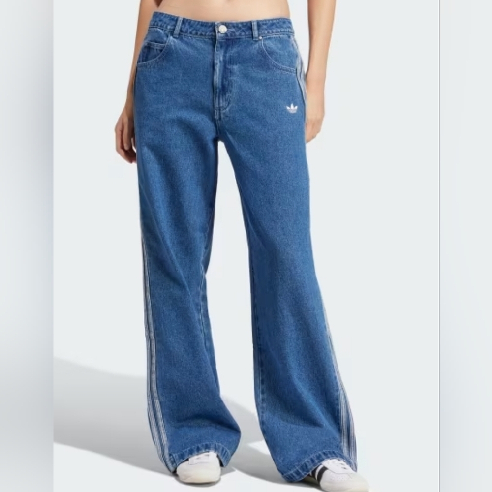 Adidas  Unisex Classic Blue Flare Jeans